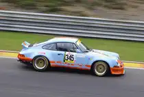 Gulf Porsche 911 RSR, mitgezogen wärend des YT Rennen 2 beim Youngtimer Festival Spa am 19.7.2015