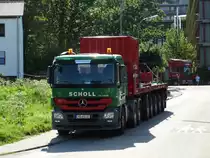 Scholl Kranservice Mercedes Benz Actros am 24.07.15 in Neckargemünd