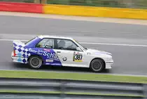 Startnummer 387 BMW M3, mitgezogen wärend des YT Rennen 2 beim Youngtimer Festival Spa am 19.7.2015