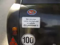 Sollte einem zu denken geben. Leichentransporthänger vom Fahrzeugbau Pfefferkorn am 24.07.2015 in Chemnitz