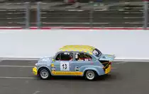Fiat Abarth 1000 TC, auf der Alten Start und Zielgeraden, beim Youngtimer Festival Spa am 19.7.2015 - Kampf der Zwerge