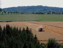 NEW-HOLLAND TC56 Hydro-Plus; bei der Weizenernte an einem heißem Julitag; 150722