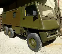 Milit�r-LKW der Schweizer Armee gebaut, von der Schweizer Firma Bucher, 6.Int.Milit�r-Fahrzeugtreffen im Schweizerischen Milit�rmuseum Full, Juli 2015