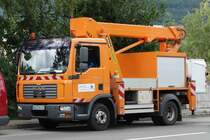 MAM TGL als Hubbühnenfahrzeug der Stadtwerke Bad Reichenhall, Juli 2015