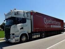 SCANIA R580-SUPER, mit Quehenberger-Auflieger; 150804