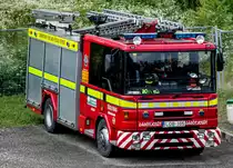 Dennis Feuerwehrauto, fotografiert von oben am 28.06.2015.