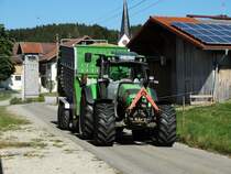 Deutz Fahr mit Bergmann Ladewagen am 05.08.15 in Ottacker Allgäu 
