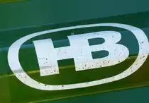 HB, Logo der Fahrzeugbau-Firma Brantner aus �sterreich, Aug.2015