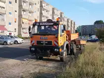 MAN Kipper verbrachte,den 22.August 2015,im Neubaugebiet in Bergen/Rügen.