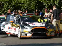Ford Fiesta WRC (Robert Kubica / Maciek Szcepaniak) im Servicepark der Deutschland-Rallye, 23.08.2015
