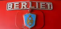 BERLIET, Schriftzug und Logo an der Front einer Oldtimer-Feuerwehr, die franz�sische Firma f�r Kraftfahrzeuge wurde 1899 gegr�ndet, 1975 von Renault �bernommen, Sept.2015