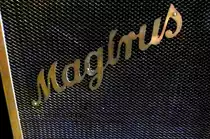 Magirus, Schriftzug am K�hler eines Oldtimer-Feuerwehrautos, Aug.2015