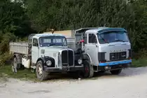 BERNA/SAURER: Berna/Saurer-Treffen im Berner Jura am 7. September 2015. Welches Schicksal erwartet wohl der Berna Kipper und der einst stolze und robuste Saurer D 330?
Foto: Walter Ruetsch
