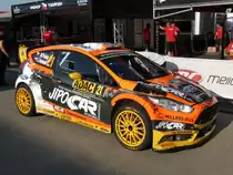 Ford Fiesta RS WRC (Martin Prokop / Jan Tománek) steht am 23.08.2015 im Servicepark der Deutschland-Rallye