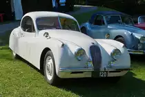 . Jaguar  XK 120 FHC; Bj 1952, Motor 6 Zyl. 3442 ccm mit 190 Ps, gesehen am 30.08.2015 in Mondorf.		