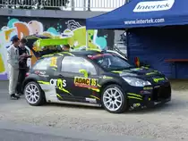 Citroen DS 3 R5 (Jourdan Serderidis / Frederic Miclotte) im Servicepark der Deutschland-Rallye, 23.08.2015