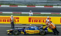 GP2 Rennwagen auf dem HUngaroring am 25.07.2015.