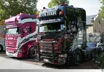 Zwei mal Scania R Streamline des Spediteurs  Maik Terpe  (Lichtenfels den 12. September 2015)