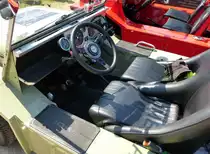 Mini Moke, Blick in den Innenraum des britischen Gel�ndewagens, Juni 2015