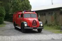 Anfahrt einer Magirus Feuerwehr zur Ausstellung am Piesberg in Osnabrück am 6.9.2015.