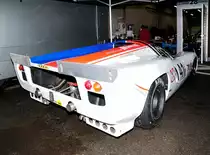Heckansicht der #41, LOLA T70 MK3B 5000ccm, Bj. 1969 in der Boxenlager bei den Spa Classic am 19.9.2015 Fahrer: TROMANS Grant (GB) & MEADEN Richard (GB)