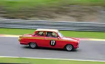 17 FORD Lotus Cortina Mk 1, Bj.1965, Fahrer: HENDERSON Gavin (GB)&
HENDERSON Rory (GB).Historic Motor Racing News U2TC Rennen, Mitzieher beim 6h Spa Classic am 19.September