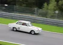 52 FORD Lotus Cortina, Bj.1954, Fahrer DUTTON Richard (GB) &
BROWN Neil Derek (GB).Historic Motor Racing News U2TC Rennen, Mitzieher beim 6h Spa Classic am 19.September