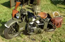 US-amerikanisches Milit�rmotorrad der Firma Harley Davidson beim 6.Int. Milit�rfahrzrugtreffen im Schweizerischen Milit�rmuseum Full, Juli 2015