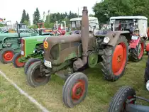 John Deere-Lanz D 2416 am 12.09.2015 auf dem Schleppertreffen in Gusenburg