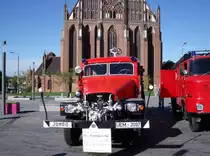 IFA G5 TLF15 FF Torgelow am 19.09.2015 in Prenslau zur Oldtimerschau auf dem Marktplatz an der Marienkirche.