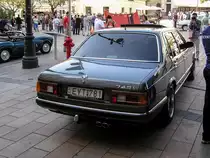 BMW 745i E23, Rückansicht. Aufnahmezeit: 13.09.2015