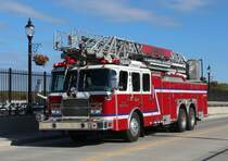 9-10-2015 Albany, NY. Leiterwagen zum Einsatz