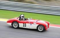 Nr.33 AUSTIN-HEALEY 100M, Bj.1959, 2700ccm, Fahrer:  MILLS Robert(GB) & WELCH Jeremry(GB). Bei der Woodcote Trophy & Stirling Moss Trophy [Motor Racing Legends] SPA SIX HOURS 19.September 2015 