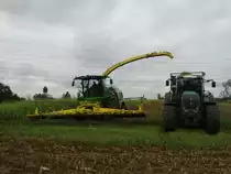 John Deere 8600i Maishäcksler bei der Arbeit am 28.09.15 bei Großkotzenburg