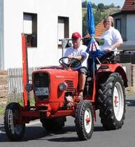 Güldner unterwegs beim Festzug anl. der 2015er Oldtimerausstellung in Pferdsdorf/Thüringen, 08/2015
