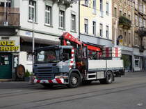 Scania P 380 unterwegs in der Stadt Basel am 06.10.2015