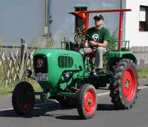 Güldner unterwegs beim Festzug anl. der 2015er Oldtimerausstellung in Pferdsdorf/Thüringen, 08/2015