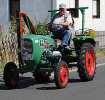 Güldner unterwegs beim Festzug anl. der 2015er Oldtimerausstellung in Pferdsdorf/Thüringen, 08/2015