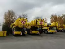 Eisele AG Liebherr LTM 1350-6.1(Links) und zwei Liebherr LTM 1500-8.1 am 06.11.15 im Rahmen einer vereinbarten Foto Session in Maintal