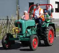 Kramer als Teilnehmer des Festzuges anl. der 2015er Oldtimerausstellung in Pferdsdorf/Thüringen, 08/2015