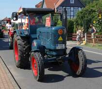 Lanz, als Teilnehmer des Festzuges anl. der 2015er Oldtimerausstellung in Pferdsdorf/Thüringen, 08/2015