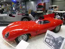 Jaguar D-Type im Technikmuseum Speyer am 02.11.2015 (Baujahr 1954, 253 PS, 3400 cm³ Hubraum, 6 Zylinder)