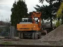 Liebherr Litronic 924 Bagger am 14.11.15 in Mannheim Friedrichsfeld 