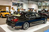 Der neue 7er BMW (Rückansicht), Modelljahr ab 2016, gesehen auf dem Auto Zürich, November 2015.