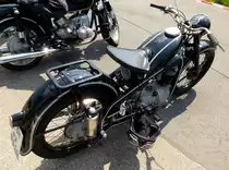 EMW R35, Oldtimer-Motorrad aus den Eisenacher Motoren Werken, auf BMW-Basis gebaut von 1945-55, Oldtimertreff Oberwinden, Juni 2015