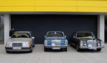 Mercedes Treffen am Aachener Tivoli, 30.5.2013
von Links, Mercedes-Benz Baureihe W 123; Mercedes-Benz /8 („Strich-Acht“) W 114 / 115; Mercedes-Benz W 108