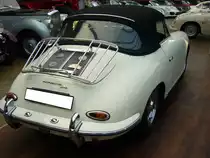 Heckansicht eines Porsche 356 B Super 90 Cabriolet. 1960 - 1963. Classic Remise Düsseldorf am 20.12.2015.