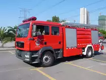 MAN Feuerwehrfahrzeug in Kunshan, Jiangsu, am 2.10.2015