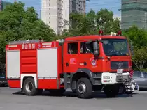 MAN Feuerwehrfahrzeug in Kunshan, Jiangsu, am 2.10.2015