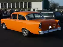 Profilansicht eines 1956´er Chevrolet Sedan. Old- und Youngtimertreffen am 27.12.2015 in Krefeld.